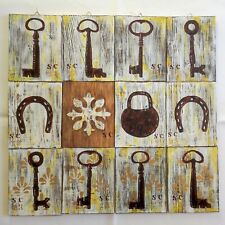 QUADRETTI in legno dipinti a mano in stile shabby chic nuovo