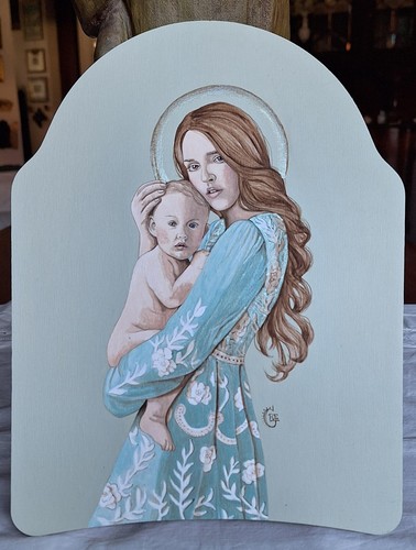 Madonna con bambino dipinto - con,