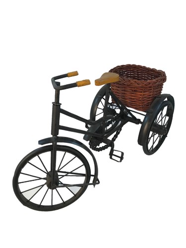 Triciclo ferro con cesto - in,