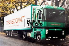 Foto camion Renault AE Magnum rimorchio valigia Spagna verde TRANSDONAT #e4ga