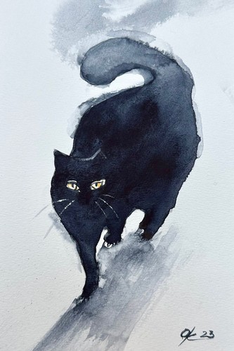 Gatto nero cm - nero, quadro