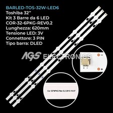 KIT 3 BARRE STRIP LED TV TOSHIBA 32-6PKGREV0.2 32W2433D 32W2453RK