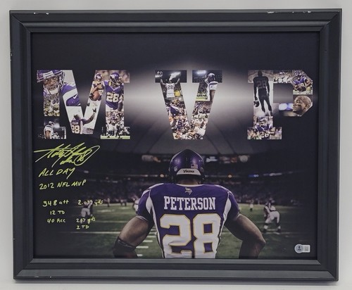 Adrian peterson firmato 16x20 - firmato,