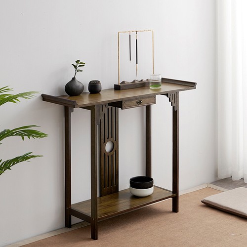 Rustic wood narrow console - rustic,