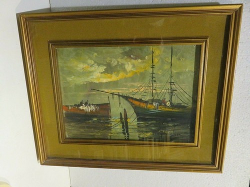 Vecchio quadro dipinto mano - quadro, a