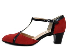 Women's Red Suede Low Heel