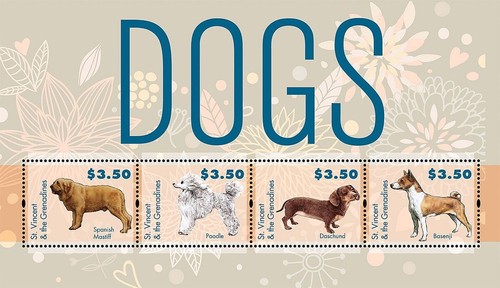 Foglio francobolli cani - foglio,