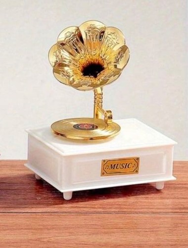Mini grammofono oro bianco