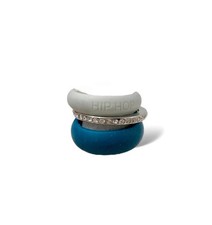 3 Anelli HIP HOP Silicone blu