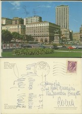 NAPOLI -PIAZZA MUNICIPIO CON VECCHIE AUTO CARTOLINA