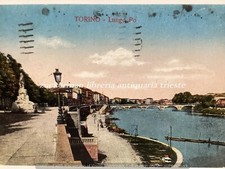 TORINO LUNGO PO cartolina vintage  ANTICA VIAGGIATA