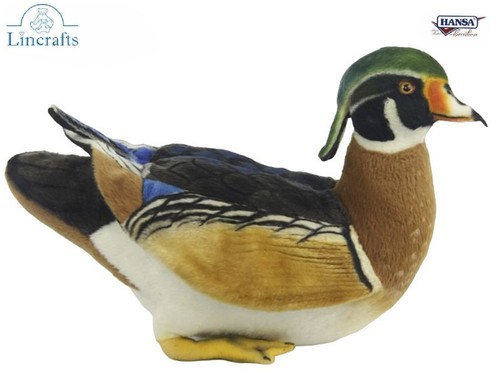 Peluche anatra legno - peluche, in