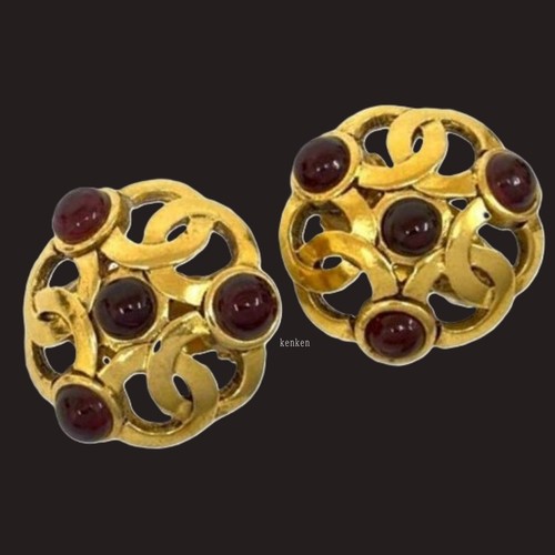 Chanel earrings auth gold logo - chanel,