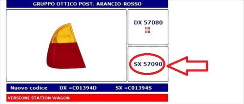 57090 fanale posteriore - fanale,