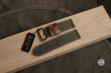 26 mm Cinturino canvas pelle Pam Italy zaino militare Handmade Watch Strap Band