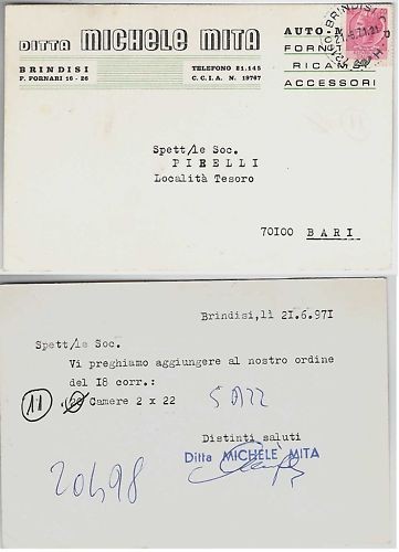 Cartolina pubblicitaria - cartolina,