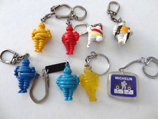 8 Vintage Bibendum Michelin and 2 puzzle keychain keyring