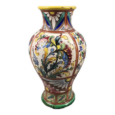 VASO PORTA FIORI PORCELLANA CERAMICA SOPRAMMOBILE VINTAGE DECORATO MADE IN ITALY
