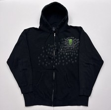 Felpa con cappuccio e zip vintage Y2K Monster Energy XL