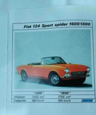 depliant brochure-FIAT 124 SPORT SPIDER 1600/1800 -SPACCATI MOTORE AUTOITALIANA 