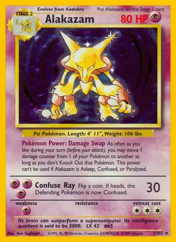 Alakazam 102 pokemon - 1/102,