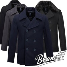 Brandit Uomo Pea Coat Marine Cappotto Corto Cappotto Invernale Caban Giacca Lana S-7XL