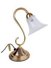 Lampada F. Fabbian Anni 80 Ottone e Vetro Murano Righe Bianche