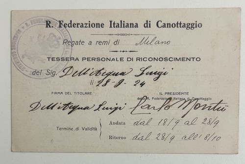 1924 tessera sport fed - sport,