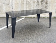 TAVOLO PRANZO RETTANGOLARE DESIGN FERRO VERNICIATO NERO ANNI 80 TABLE MODERNO