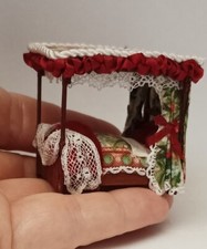 1:48  Christmas Canopy Bed Quarter scale miniature by Miss Amelia