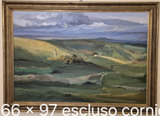 ARTISTA SARDO DINO FANTINI GRANDE OLIO SU TELA PAESAGGIO 1969 70 X 100 cm CVMC