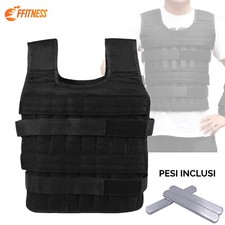 GIUBBOTTO ZAVORRATO GILET CON PESI RIMOVIBILI GIUBBOTTINO PER ALLENAMENTO FORZA