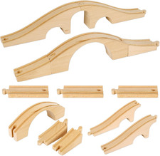 8 Pcs Wood Train Track