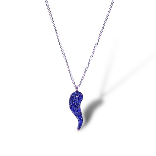 Collana cornetto con zaffiri - collana,