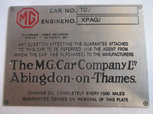 Targa targhetta id plate - tc, id-plate