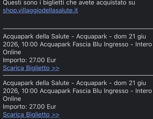 Biglietti villaggio della - biglietti,