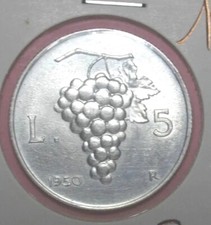 5 LIRE UVA   1950 FDC