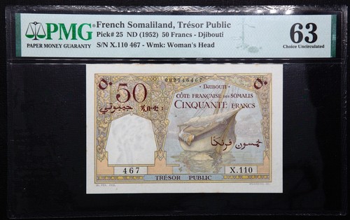 Francs 1952 somali pmg - 50,