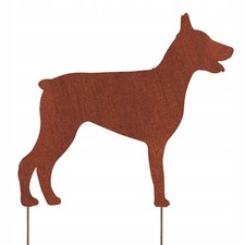 DOBERMANN CANE CORTEN CANE FIGURA GIARDINO DECORAZIONE REGALO