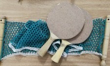 Racchette Ping Pong Con Separatore Da Tavolo - Rete - Tutto In Legno Vintage