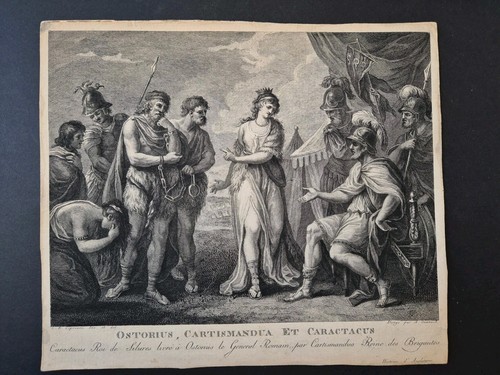 18th engraving caractacus - c.,