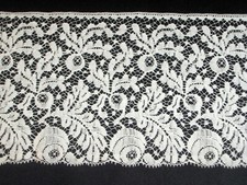 SCAMPOLO PIZZO BORDURA VALENCIENNE BIANCO COTONE ALTEZZA 11 CM X 1,30 MT