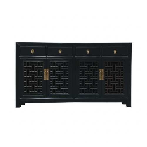 Black lattice doors drawers - doors,