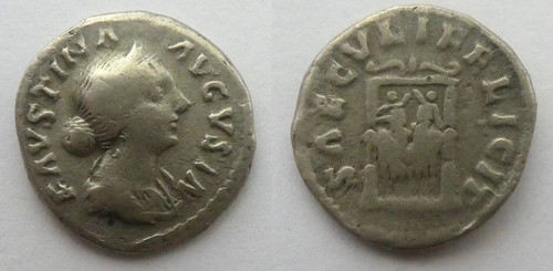 Denario argento faustina - denario, ii