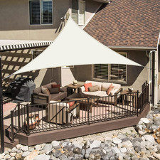 Vela Ombreggiante Triangolare 2X2X2M Impermeabile Tenda a Vela Beige Tenda Da So