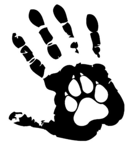 Adesivo mano zampa cane gatto - mano,