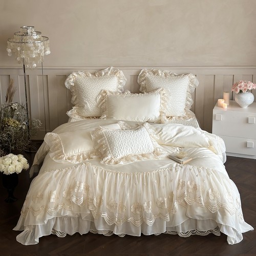 Set lenzuola puro cotone pizzo