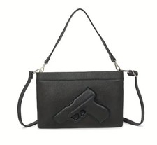 Borsa pistola goffrata nera