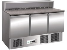 BANCO FRIGO PIZZERIA G-PS903 SALADETTE REFIGERATA STATICA +2+8° INOX CON GRANITO