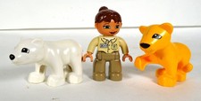 Lego Duplo Baby Zoo Keeper Minifig Leone e Orso Polare Cub